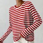 Esmeralda - Women's Striped Long Sleeve Crew Neck Shirt