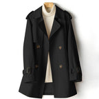 Faye - Women's Double-Breasted Short Trench Coat