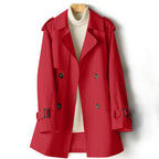 Faye - Women's Double-Breasted Short Trench Coat