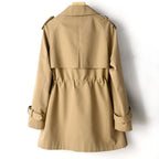 Faye - Women's Double-Breasted Short Trench Coat