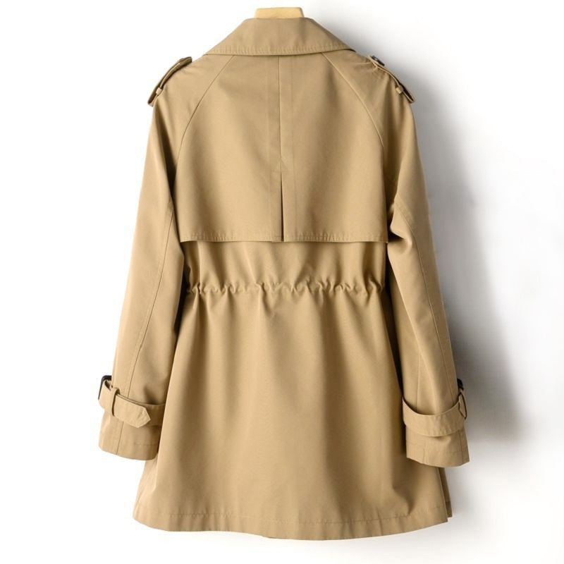 Faye - Women's Double-Breasted Short Trench Coat