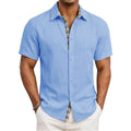 Felix - Men's Plaid Trim Short Sleeve Button-Up Shirt