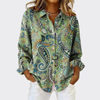 Finley - Women's Paisley Print Button-Down Shirt
