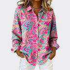 Finley - Women's Paisley Print Button-Down Shirt
