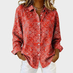 Finley - Women's Paisley Print Button-Down Shirt