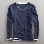Frank - Men's Cotton V-Neck Long-Sleeve Top