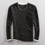 Frank - Men's Cotton V-Neck Long-Sleeve Top