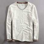 Frank - Men's Cotton V-Neck Long-Sleeve Top