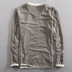 Frank - Men's Cotton V-Neck Long-Sleeve Top