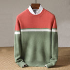 Fred - Men's Color Block Crew Neck Knit Sweater