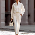 Frida - Women's Stand Collar Tapered Pants Set