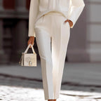 Frida - Women's Stand Collar Tapered Pants Set