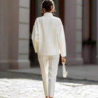 Frida - Women's Stand Collar Tapered Pants Set