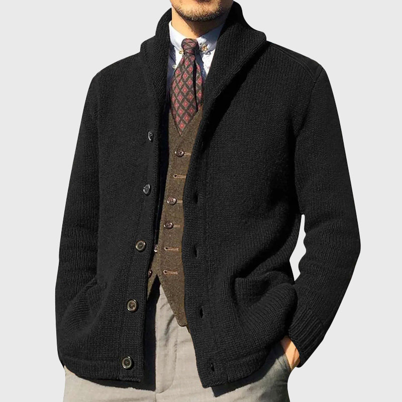 Gabriel - Men's Ribbed Shawl Collar Cardigan
