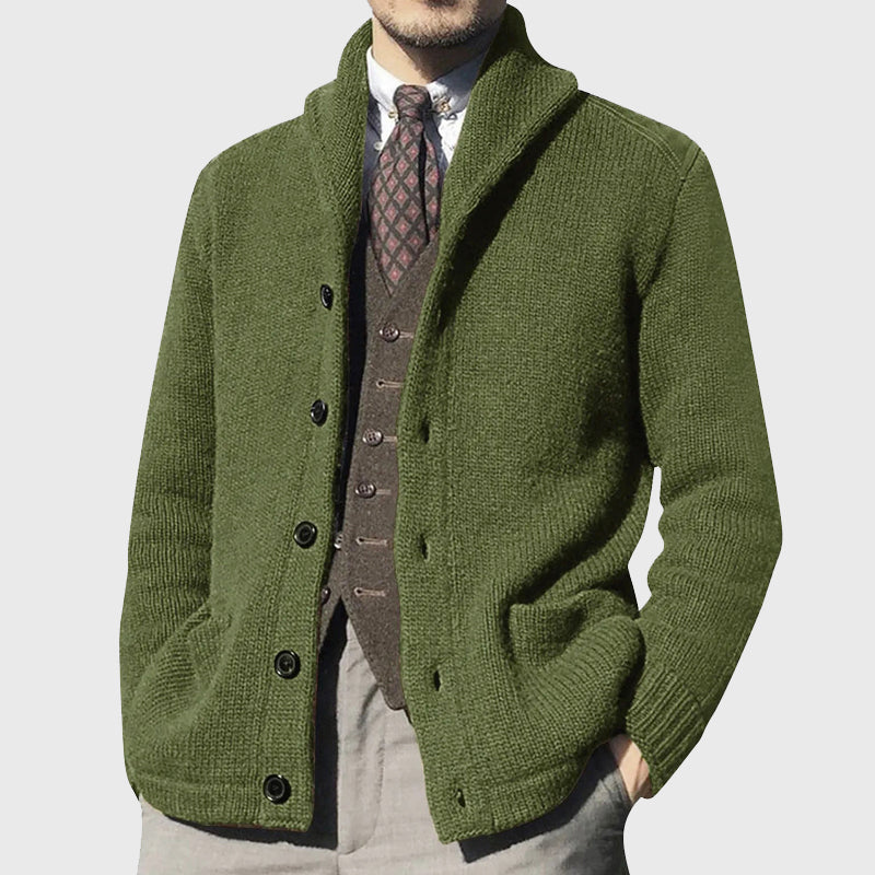 Gabriel - Men's Ribbed Shawl Collar Cardigan