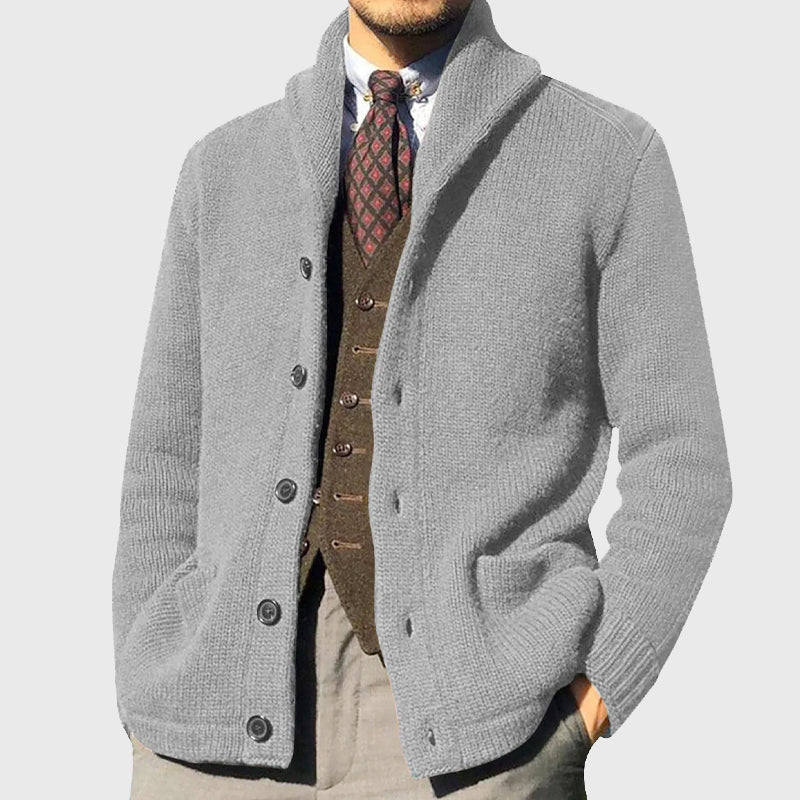 Gabriel - Men's Ribbed Shawl Collar Cardigan