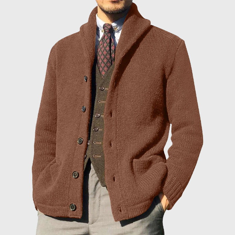 Gabriel - Men's Ribbed Shawl Collar Cardigan