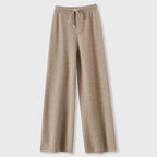Georgia - Women's Ribbed Cashmere Wide-Leg Pants