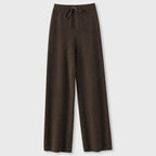 Georgia - Women's Ribbed Cashmere Wide-Leg Pants