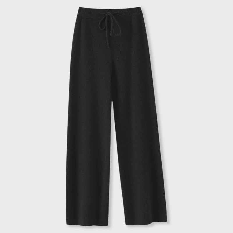 Georgia - Women's Ribbed Cashmere Wide-Leg Pants