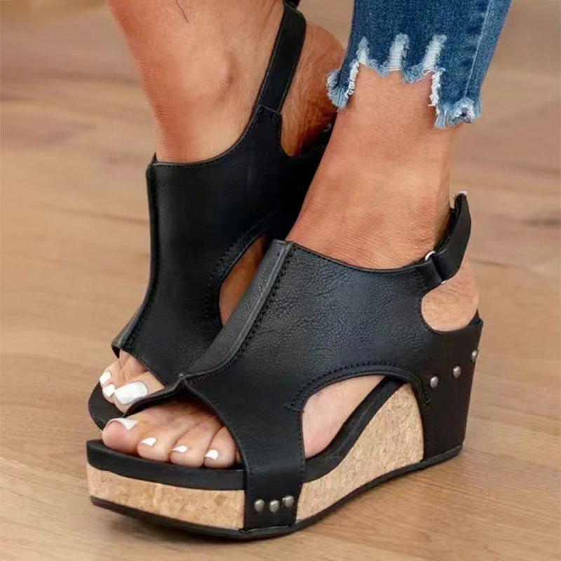 Georgia - Women's Platform Wedge Sandals