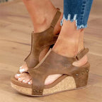 Georgia - Women's Platform Wedge Sandals