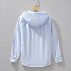 Gray -  Men's Lightweight Hooded Zip-Up Shirt
