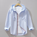 Gray -  Men's Lightweight Hooded Zip-Up Shirt