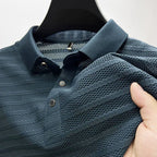 Griffin - Men's Textured Knit Short Sleeve Polo Shirt