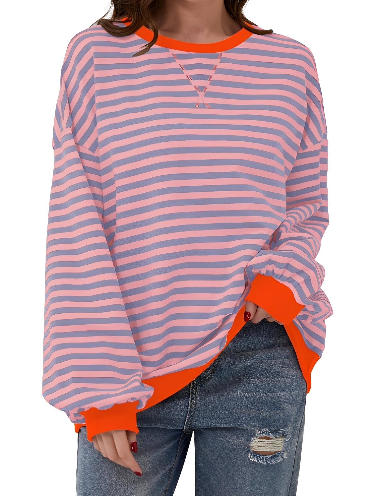 Gwendolyn - Women's Striped Long-Sleeve Pullover