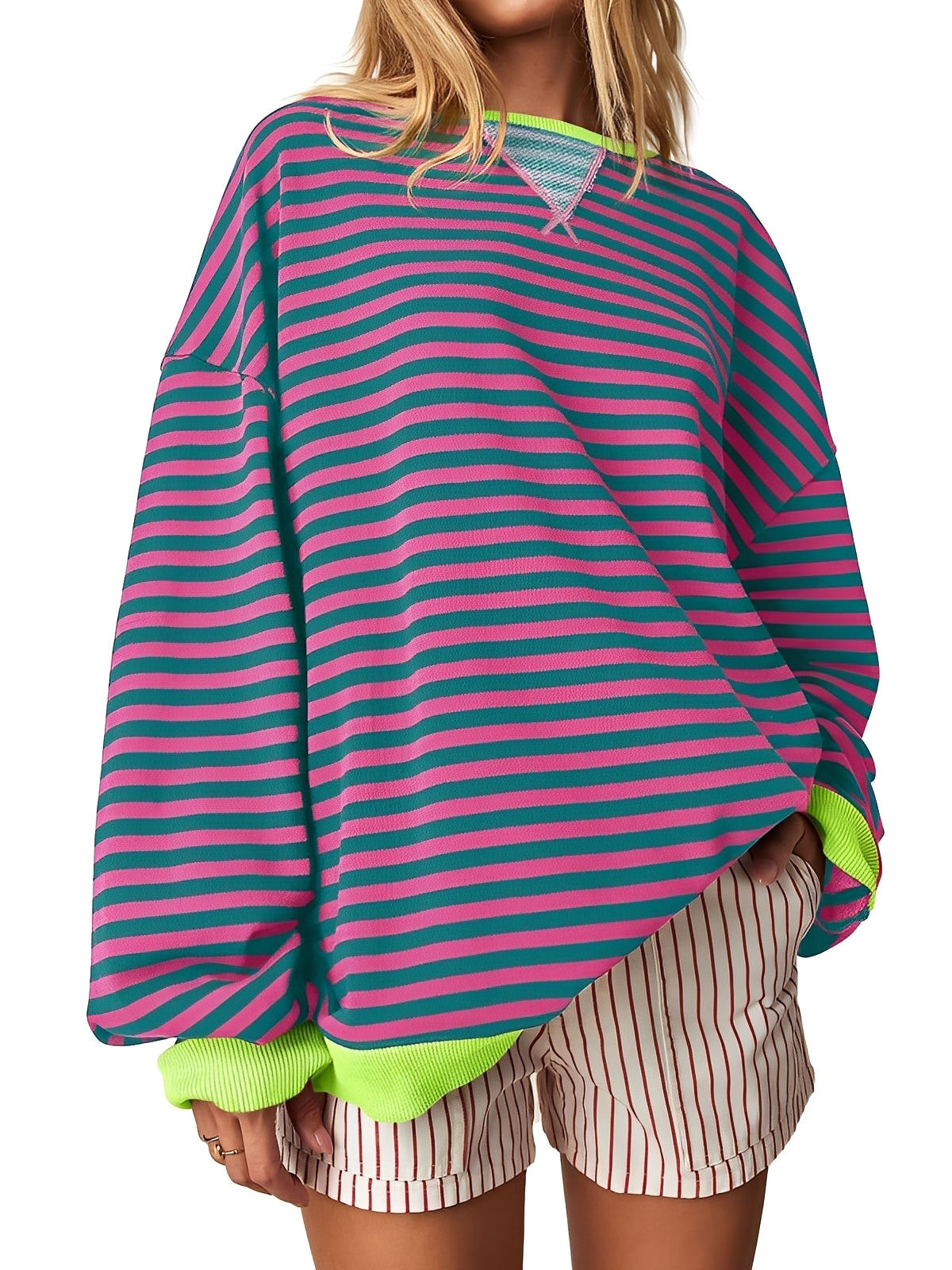 Gwendolyn - Women's Striped Long-Sleeve Pullover