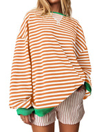 Gwendolyn - Women's Striped Long-Sleeve Pullover