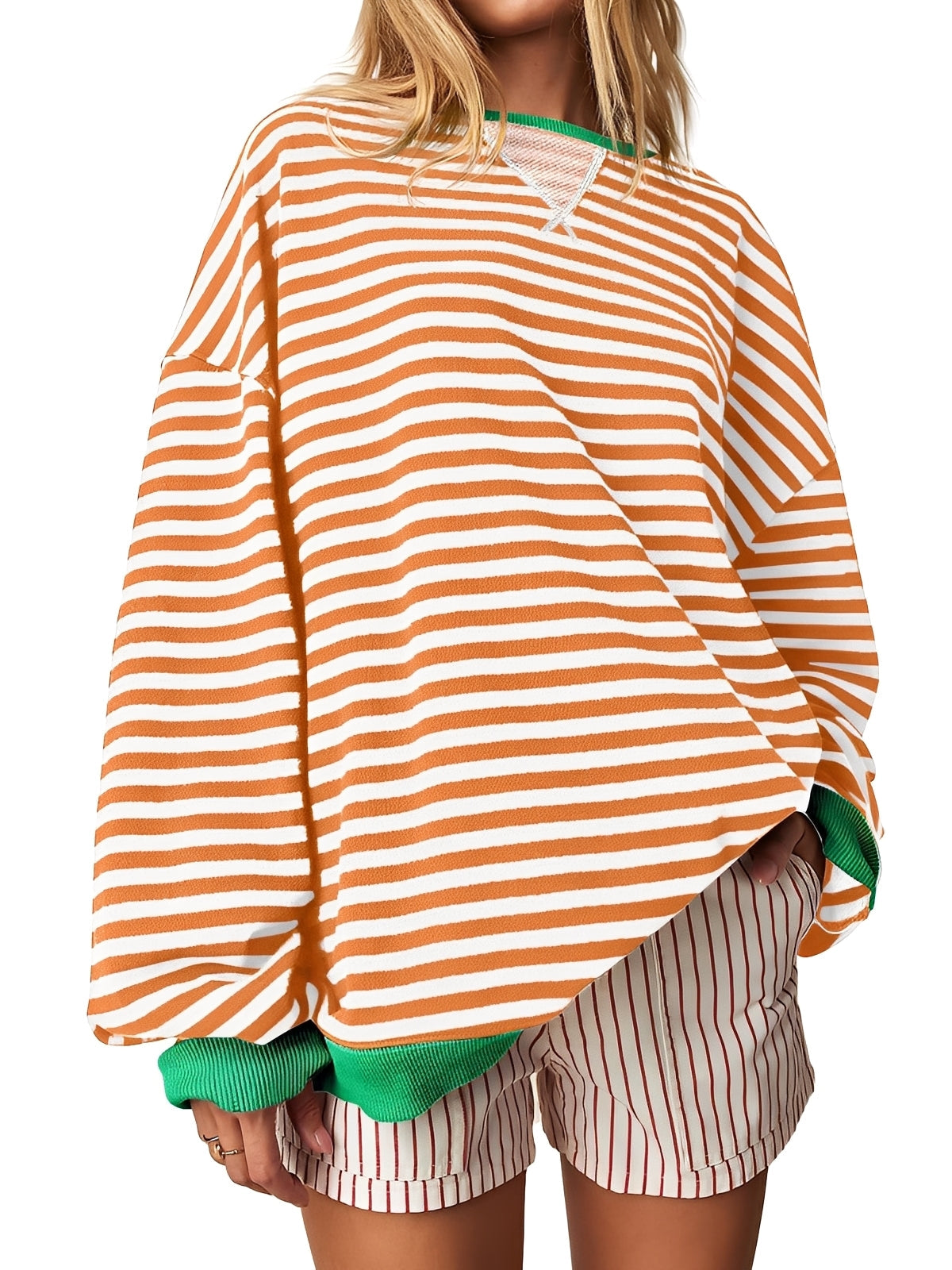 Gwendolyn - Women's Striped Long-Sleeve Pullover