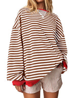 Gwendolyn - Women's Striped Long-Sleeve Pullover