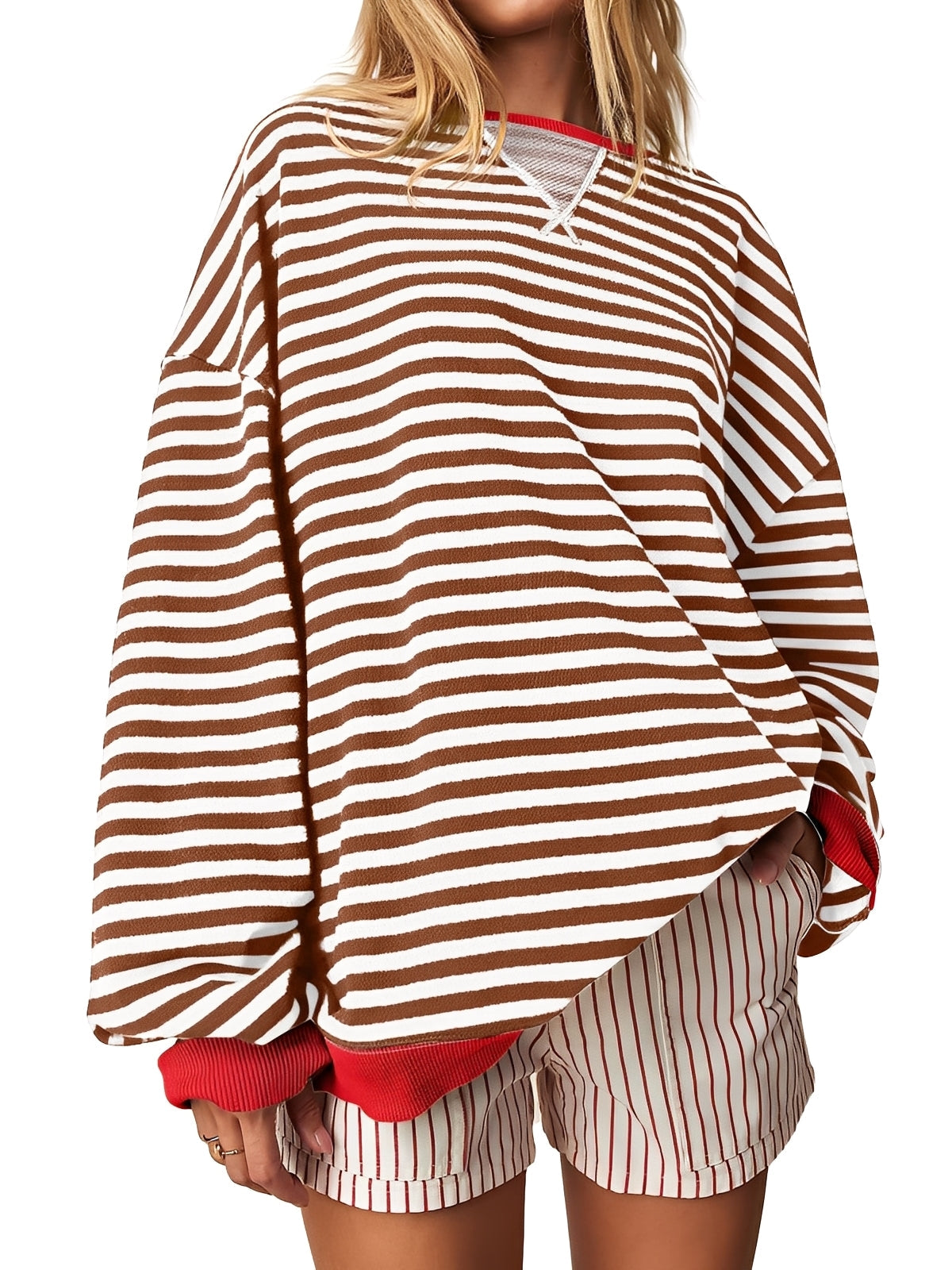 Gwendolyn - Women's Striped Long-Sleeve Pullover