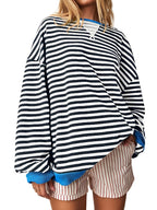 Gwendolyn - Women's Striped Long-Sleeve Pullover