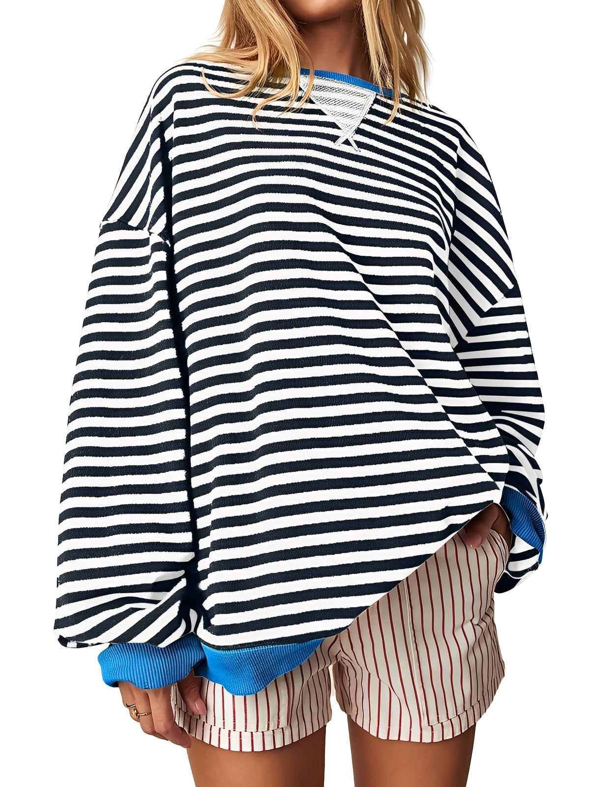 Gwendolyn - Women's Striped Long-Sleeve Pullover