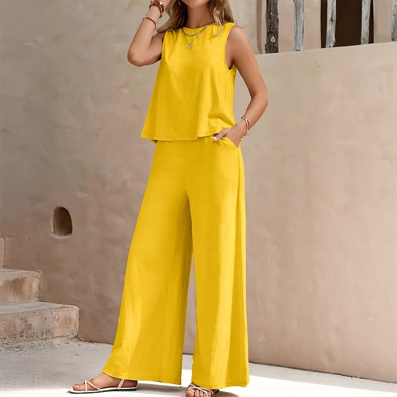 Hailey - Women's Casual Sleeveless Two-Piece Set
