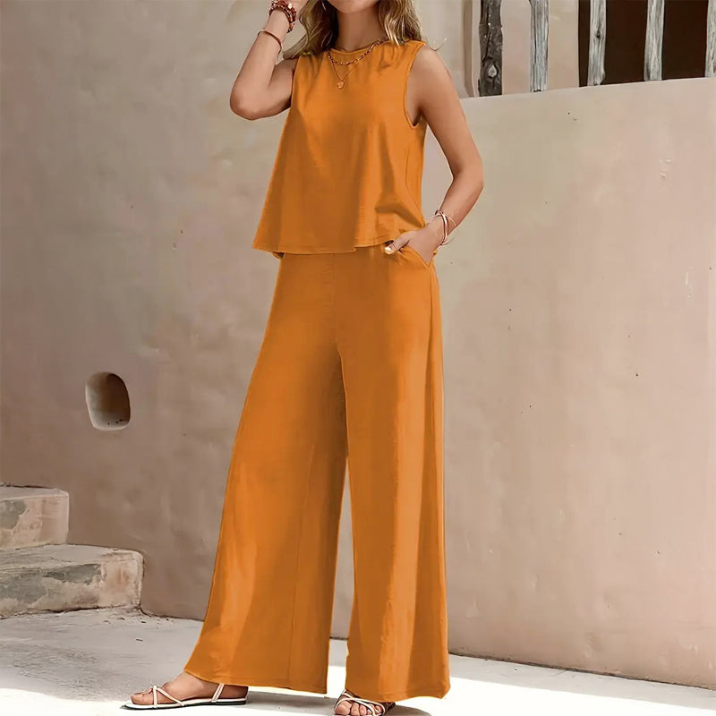 Hailey - Women's Casual Sleeveless Two-Piece Set
