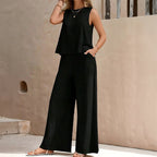 Hailey - Women's Casual Sleeveless Two-Piece Set
