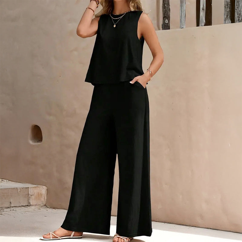 Hailey - Women's Casual Sleeveless Two-Piece Set