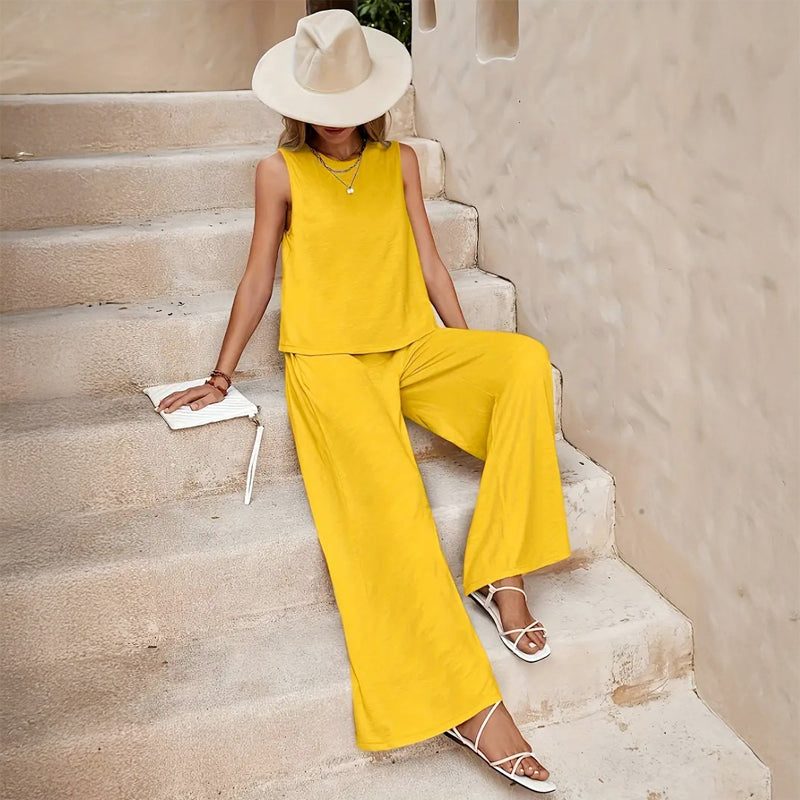 Hailey - Women's Casual Sleeveless Two-Piece Set