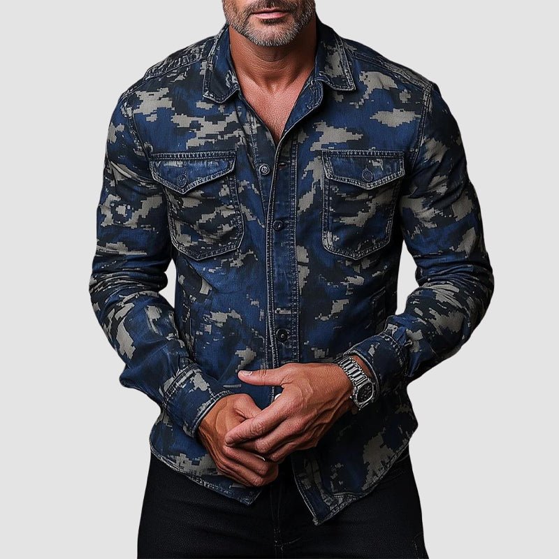 Harley - Men's Camouflage Button-Front Long Sleeve Shirt