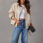 Harper - Women's Oversized Bomber Leather Jacket
