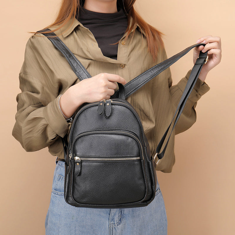 Harper - Women's Premium Pebbled Leather Backpack