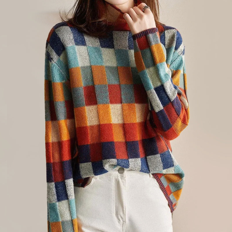 Harper - Women's Vintage Patchwork Sweater