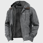 Heliot - Men's Fleece-Lined Hooded Canvas Jacket
