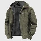 Heliot - Men's Fleece-Lined Hooded Canvas Jacket