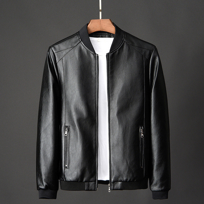 Hudson - Men's Faux Leather Bomber Jacket