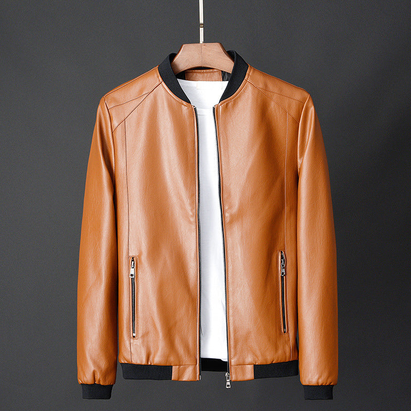 Hudson - Men's Faux Leather Bomber Jacket